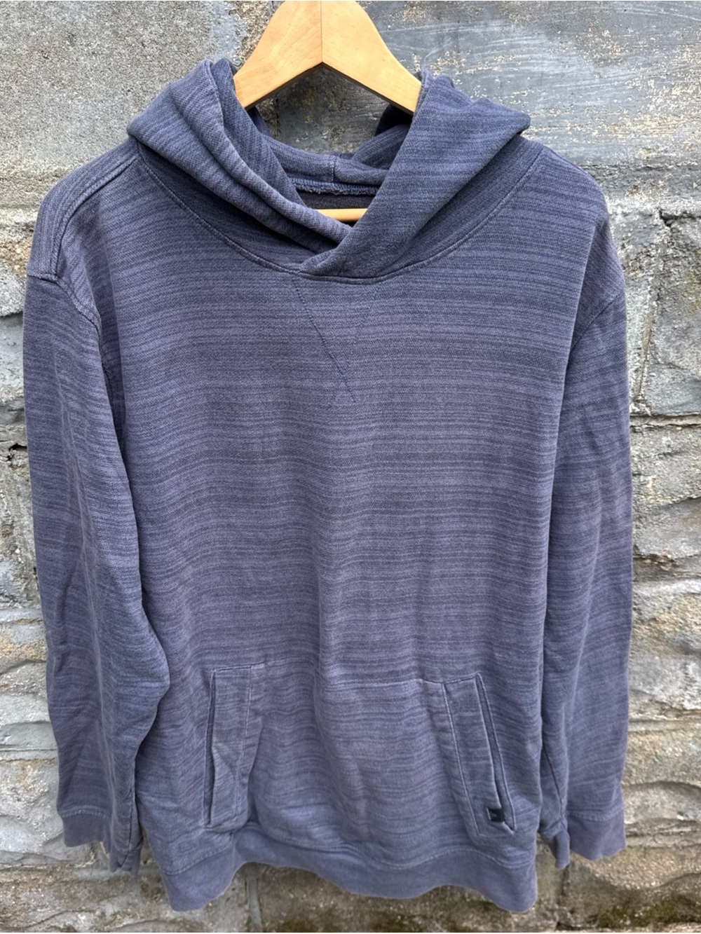 PrAna Breathe Hoodie Mens XL Blue Organic Cotton Stetch Pullover